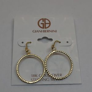 Giani Bernini 18k Sterling SilverTextured Hoop ear